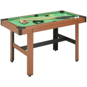 vidaXL Table de billard 4 pieds 122x61x76 cm Marron – Image 3