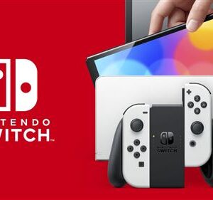 Nintendo Switch (modèle OLED) avec station d’accueil et manettes Joy-Con blanches – Image 7